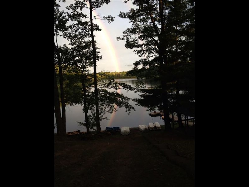 Beautiful Rainbow over the lake